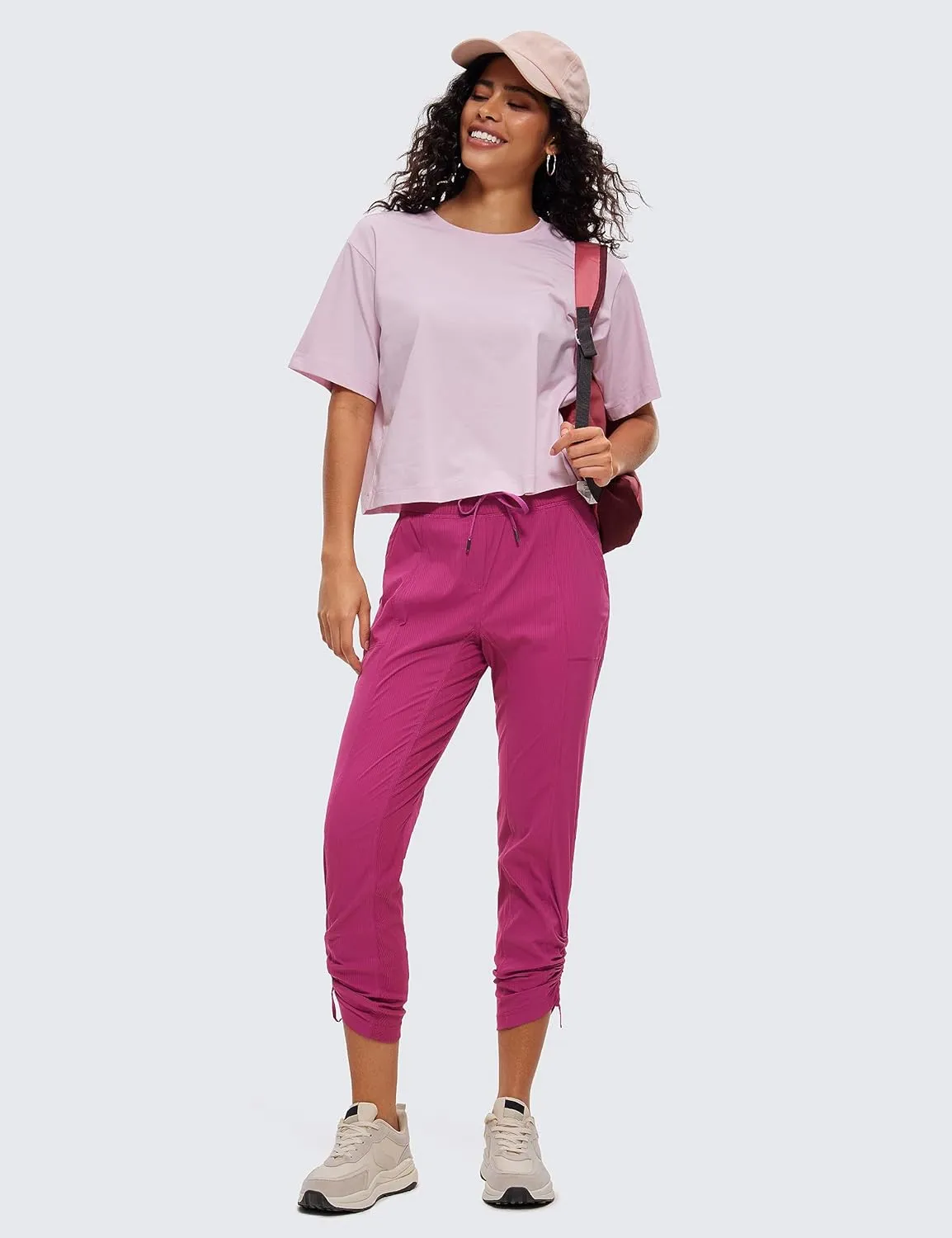 CRZ YOGA Womens Casual 7/8 Pants 27" - Lightweight Workout Outdoor Athletic Track Travel Lounge Joggers Pockets