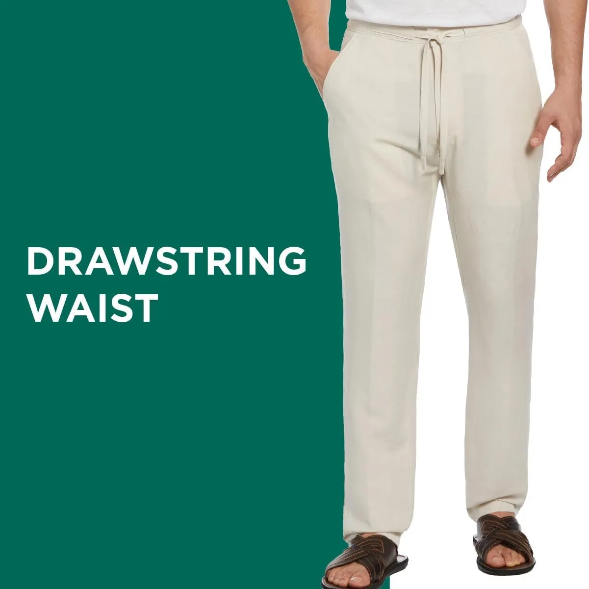 Cubavera Men's Linen-Blend Drawstring Pants with Pockets, Stretch Fabric, Lightweight & Breathable, 30" & 32" Inseams