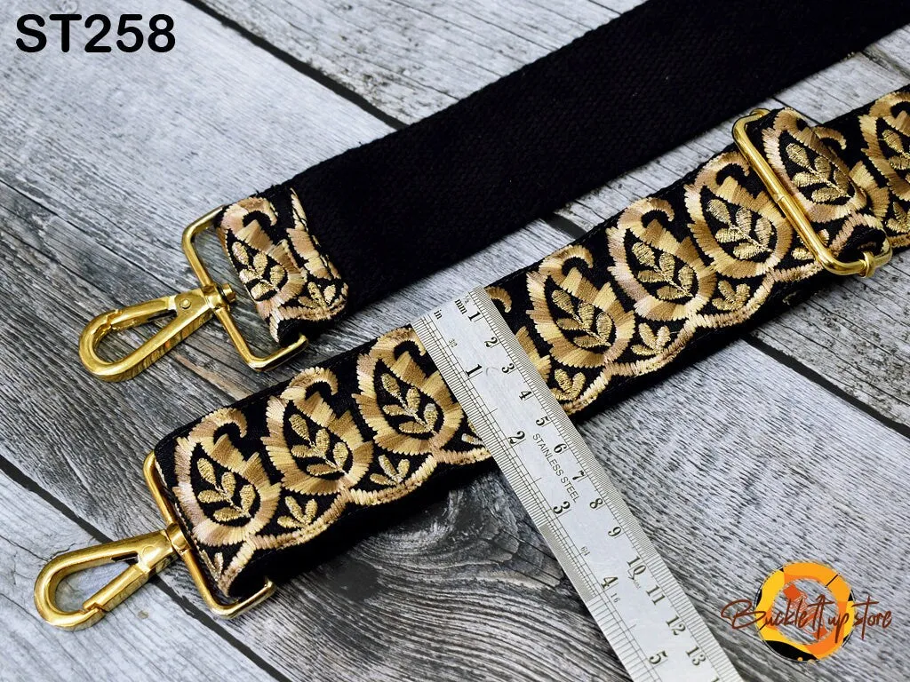 Custom Handbag Strap Replacement Guitar Strap Messenger Bag Embroidered Purse Strap Gift Sister Boho Embroidery Crossbody Strap for Purses