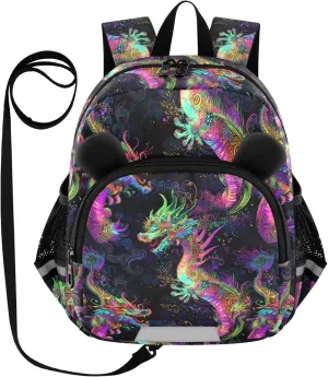 Cute Ears Big Kid Backpacks Leash Cool Girls Anti-Lost Personalized Toy Bags For Toddler with Reflective Strip Cute Cartoon Animal Bear Cyber Fluorescent Color Dragon mochila escolar para ni?a