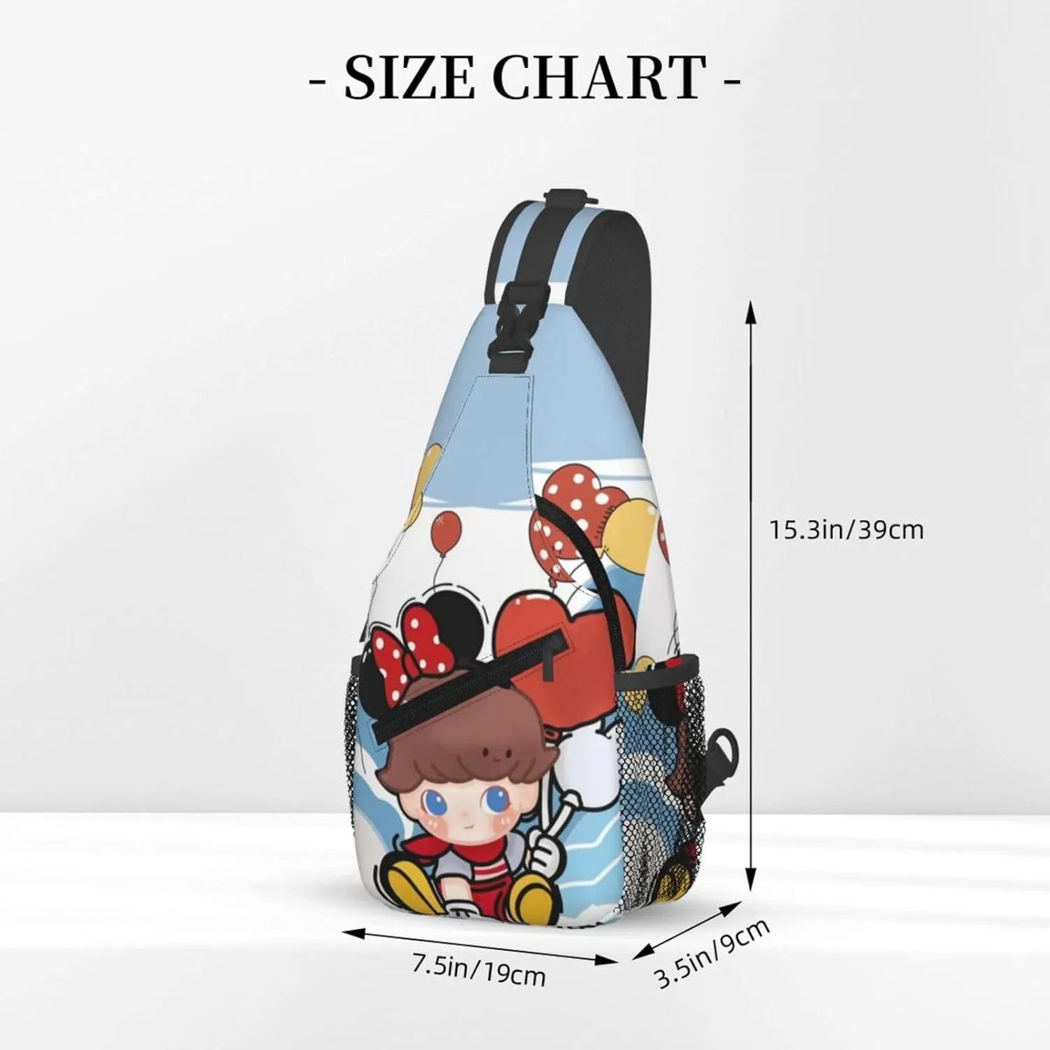 D-IMOO Crossbody Bag, Chest Crossbody Bag, Men's Casual Crossbody Chest Bag, Hiking Backpack Black