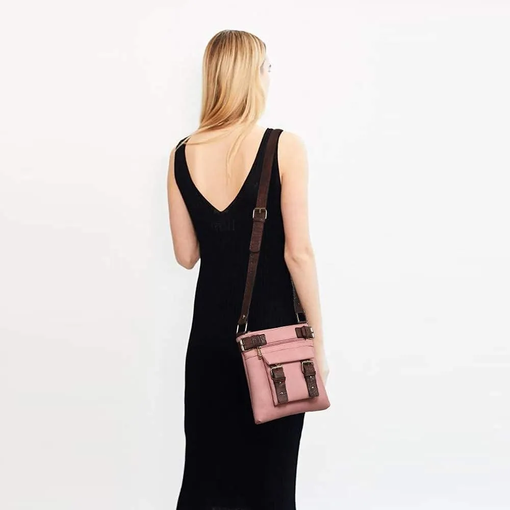 Dasein Women Lightweight Crossbody Bags Soft Vegan Leather Messenger Bag Shoulder Bag Travel Purse