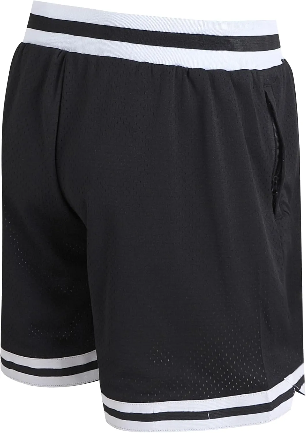 DEHANER Men's Basketball Shorts with Zip Pockets for Workout Gym Sports, Featuring Breathable Mesh Fabric