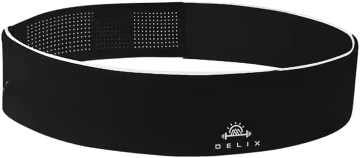DELIX Adjustable 3 Pocket Lightweight Running Belt with Zipper for Women and Men from 24" to 38" Waist for Cell Phone, Money | Anti-Theft Travel Waist Bag