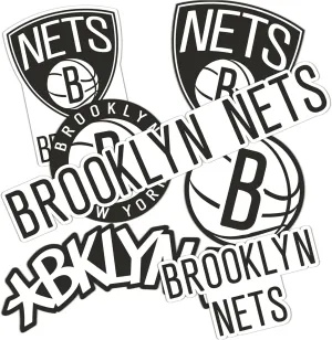 Desert Cactus Brooklyn Nets Sticker NBA Officially Licensed Vinyl Decal Laptop Water Bottle Car Scrapbook Sheet (Type 2)