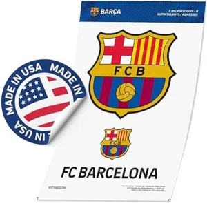 Desert Cactus FC Barcelona Barça Sticker Barça Sheet Vinyl Football Soccer Decal Laptop Water Bottle Car Scrapbook Sheet (4 inch Version B)