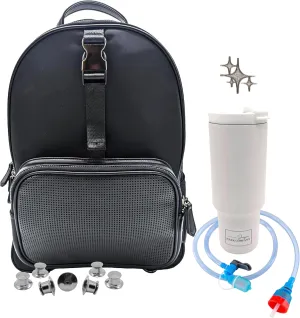 DESIGNER PARK CO - Womens Travel Hydration Backpack & 30 oz Tumbler Set, Water-Resistant Girls Laptop Day Bag for Theme Parks, Work & School, Casual & Comfortable for Women On-The-Go
