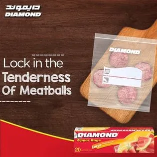 Diamond Freezer Bags Medium (30 Bags) - These high-quality freezer bags are designed to keep your food fresh and protected, ensuring that you always have delicious and nutritious meals ready to go - 01090063083
