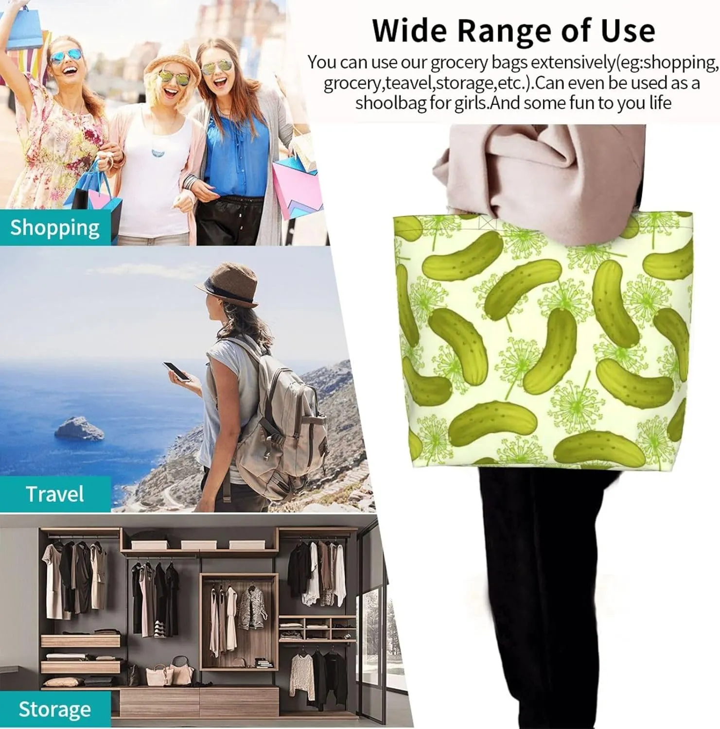 Distorted lines Tote Bag Shopping Bag Portable Handbags Tote Shoulder Bucket Bags for Women
