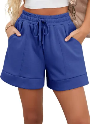 Dokotoo Women's Air Layer Casual Comfy Moisture Wicking Drawstring Shorts with Pockets