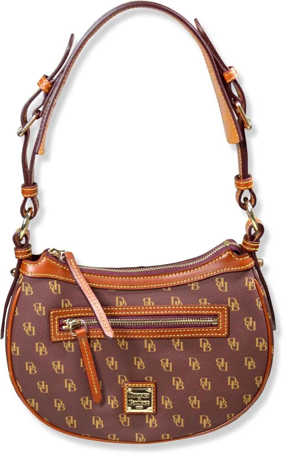 Dooney & Bourke Women's Classic Jacquard Print Round Crescent Hobo Bag Purse,