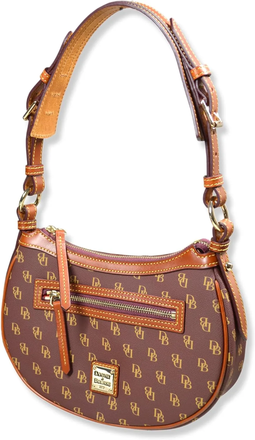 Dooney & Bourke Women's Classic Jacquard Print Round Crescent Hobo Bag Purse,