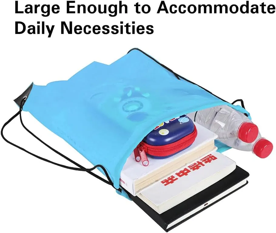 Drawstring Backpack, 30 Pcs Bulk Draw String Bags, Polyester Cinch Bag for Sport Gym, Sky Blue