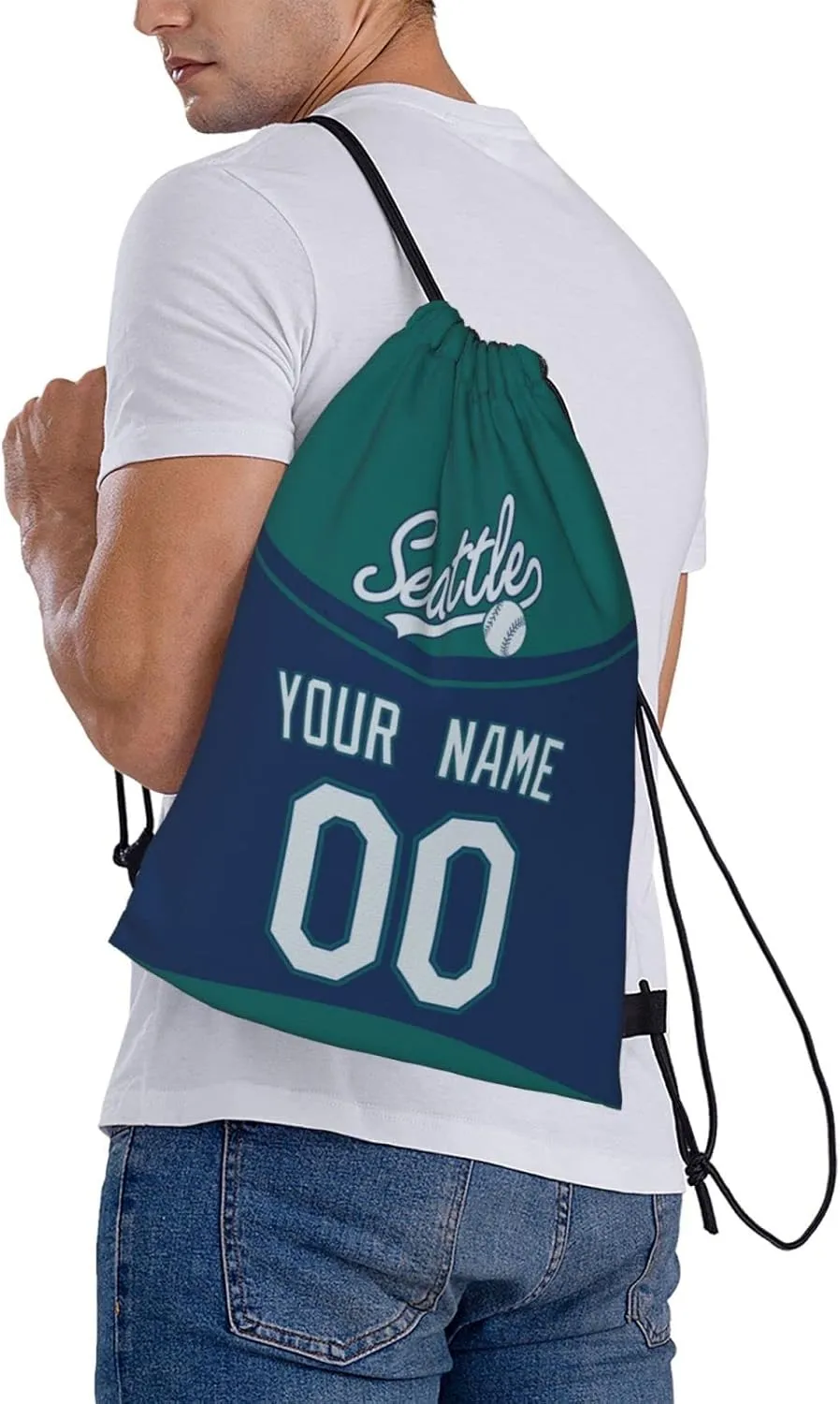 Drawstring Bags Seattle Personalized Backpack Gifts for Men Women