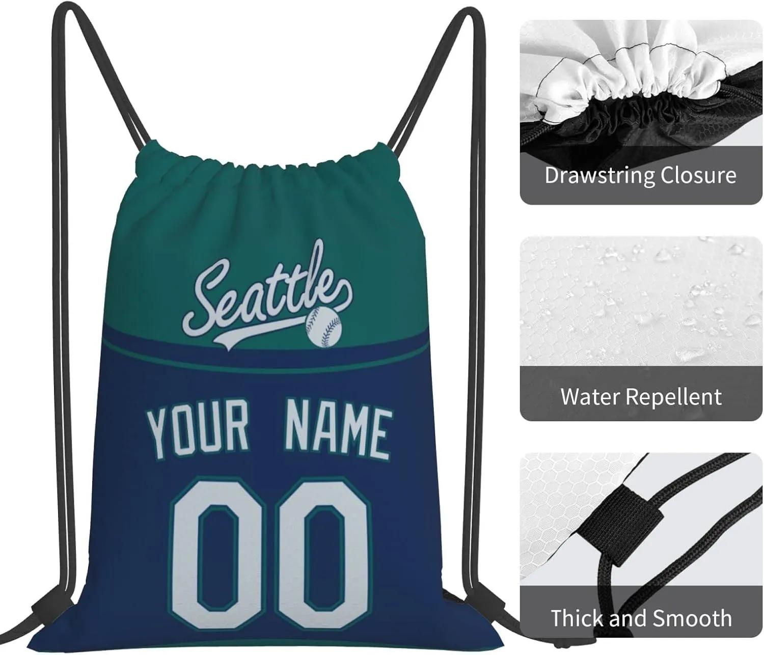 Drawstring Bags Seattle Personalized Backpack Gifts for Men Women