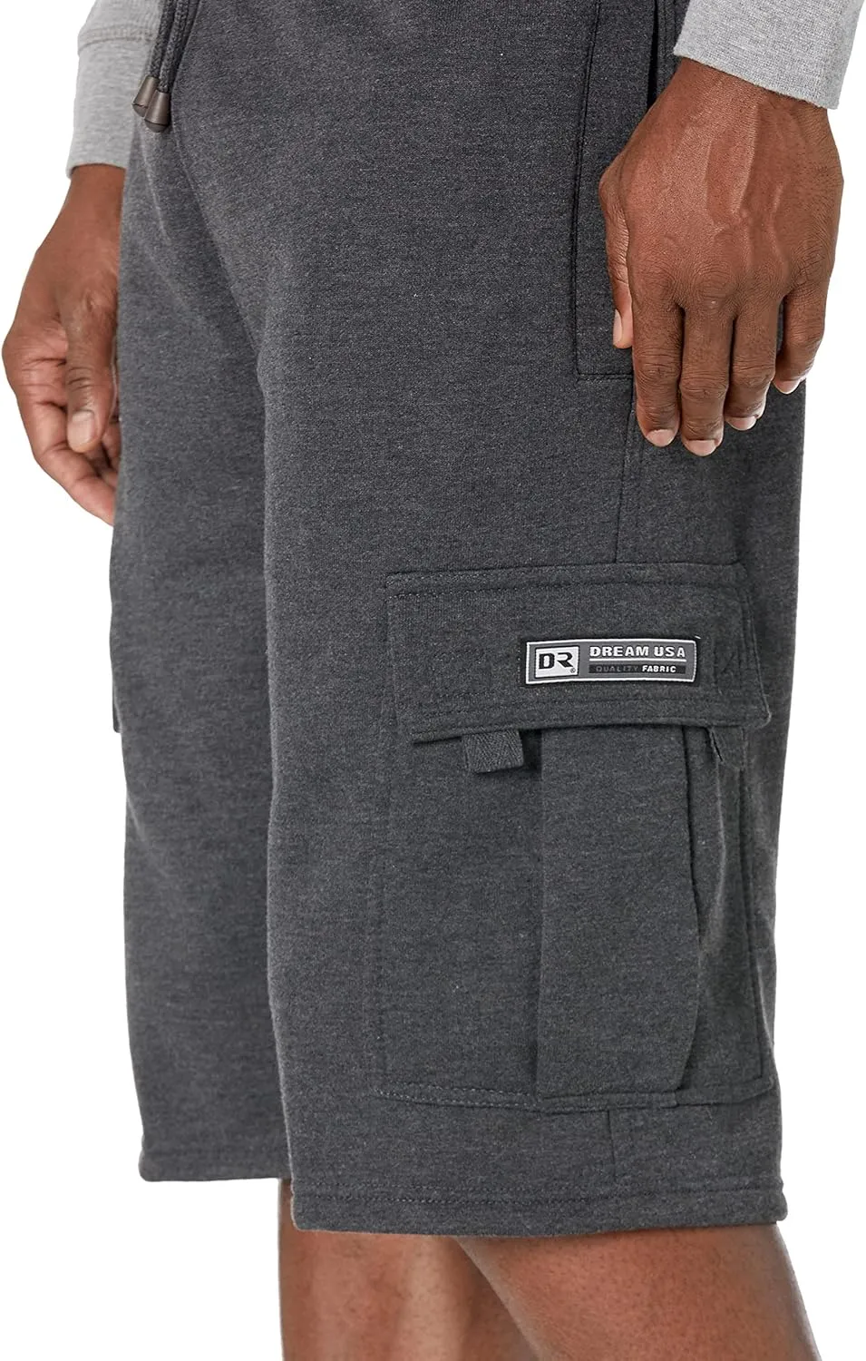 DREAM USA Men's Fleece Cargo Shorts Heavyweight M-5XL