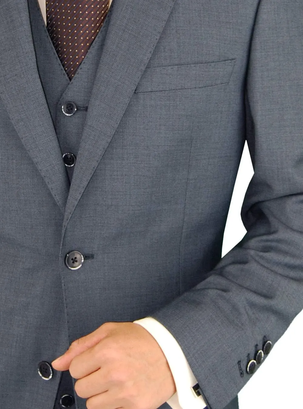 DTI BB Signature Italian Wool Vested Men's Suit 3 Piece Jacket Slacks Waistcoat