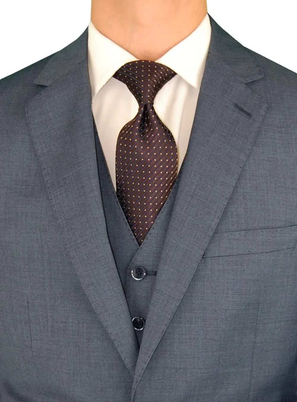 DTI BB Signature Italian Wool Vested Men's Suit 3 Piece Jacket Slacks Waistcoat