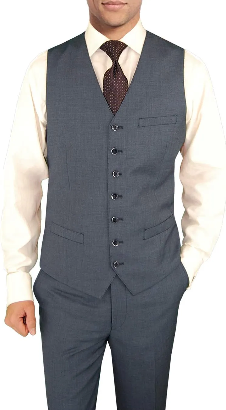 DTI BB Signature Italian Wool Vested Men's Suit 3 Piece Jacket Slacks Waistcoat