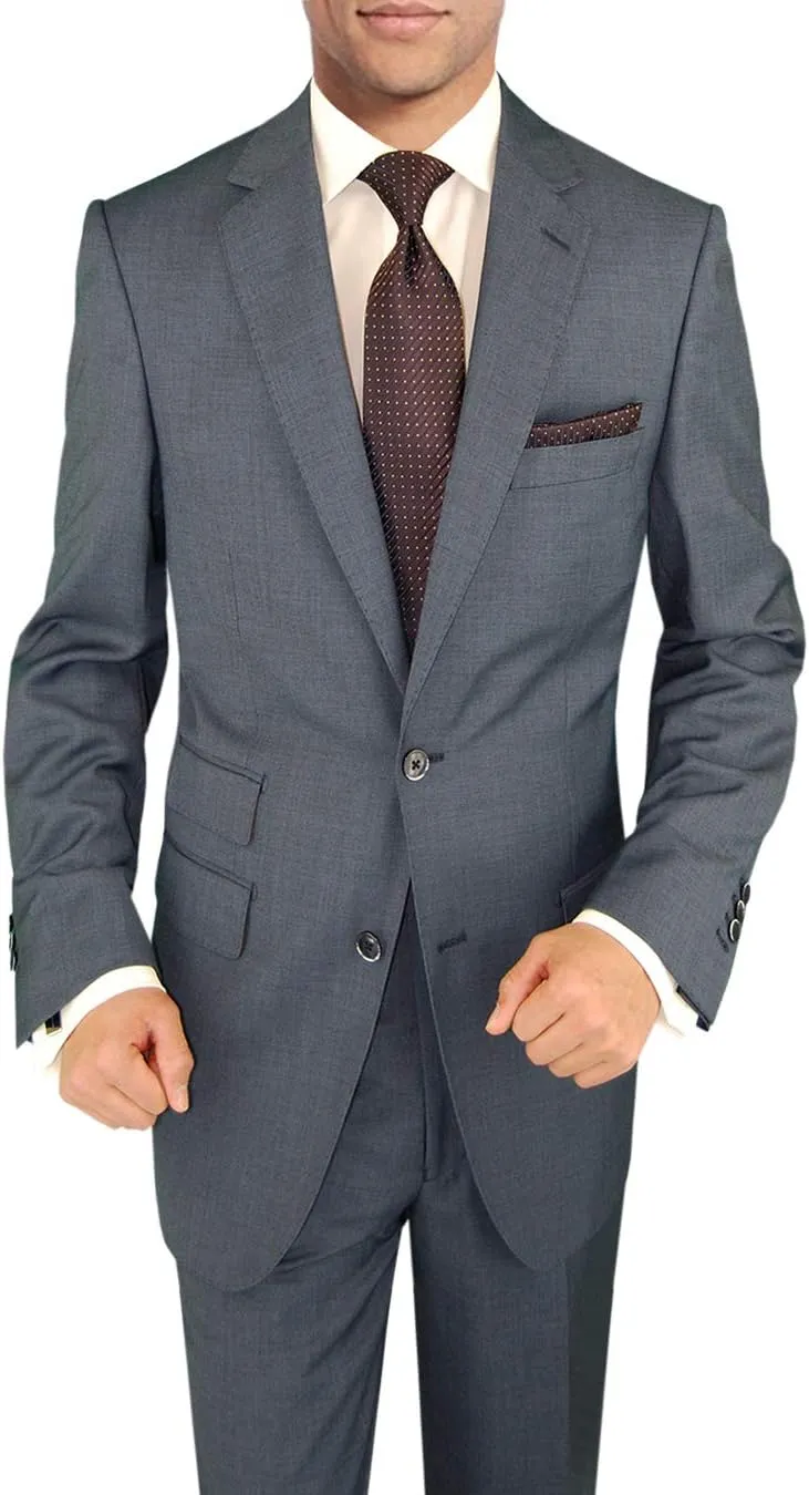 DTI BB Signature Italian Wool Vested Men's Suit 3 Piece Jacket Slacks Waistcoat