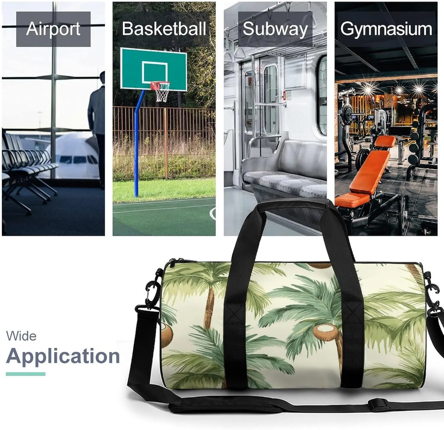 Duffel Bag for Men Women Gym Bag Summer Coconut Tree Travel Duffel Bag Waterproof Overnight Bag for Sports Workout
