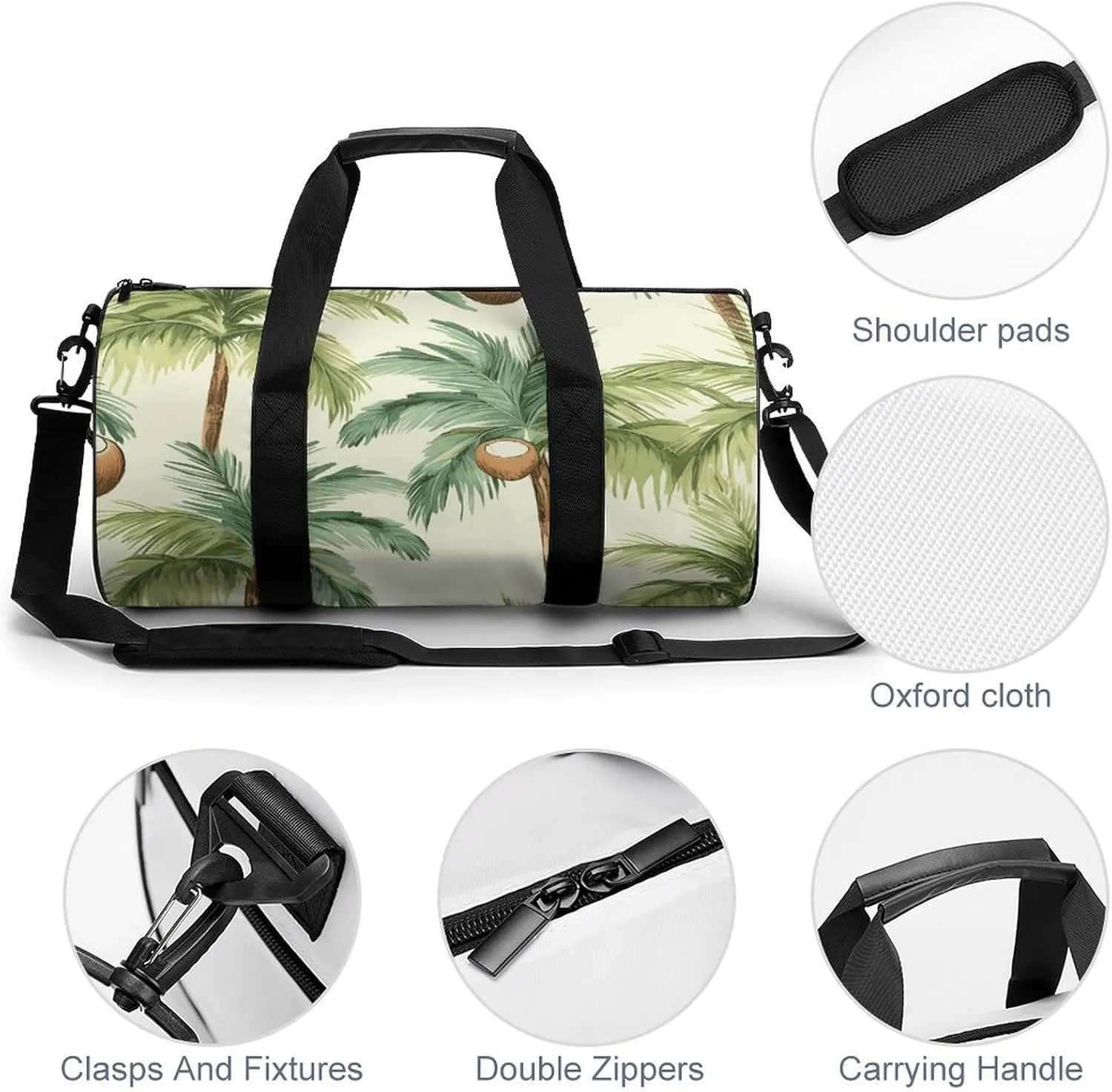 Duffel Bag for Men Women Gym Bag Summer Coconut Tree Travel Duffel Bag Waterproof Overnight Bag for Sports Workout