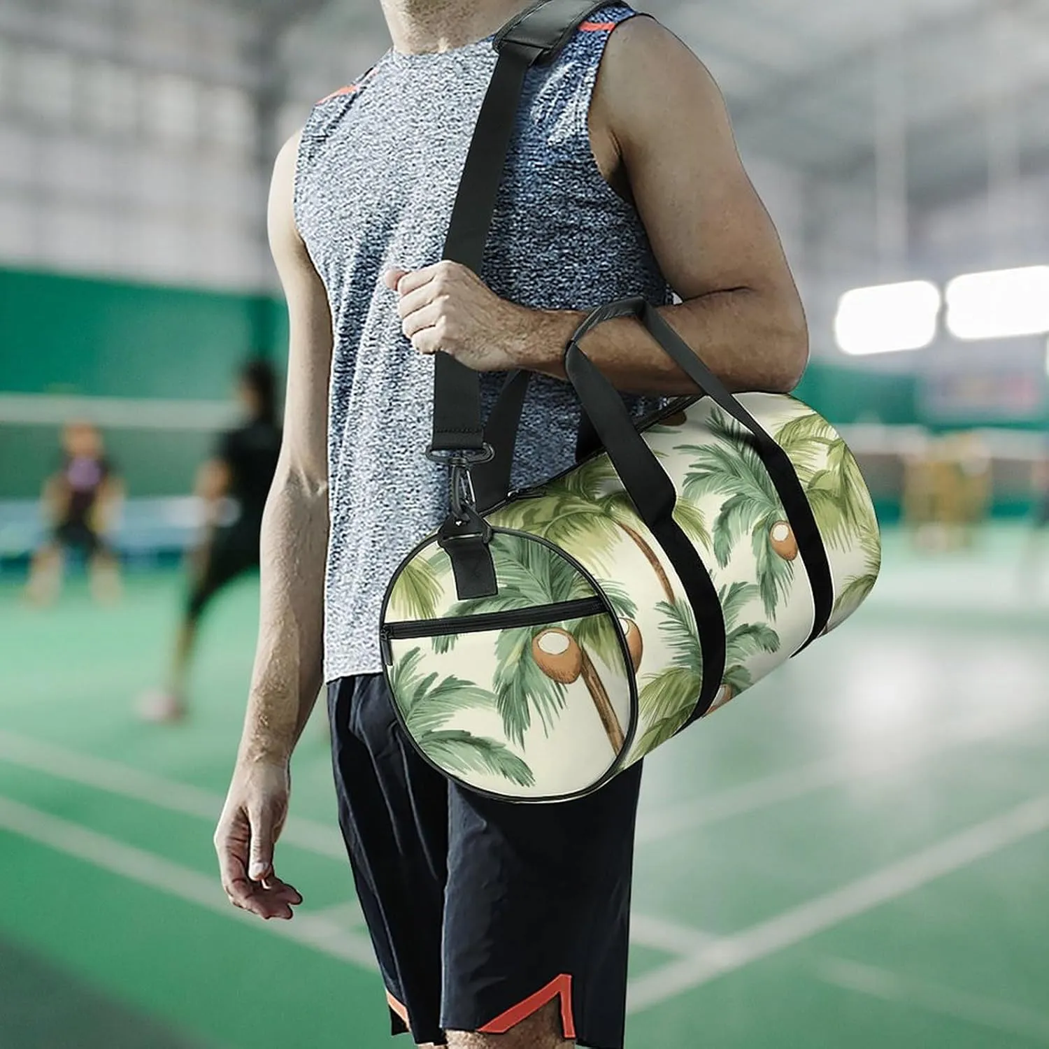 Duffel Bag for Men Women Gym Bag Summer Coconut Tree Travel Duffel Bag Waterproof Overnight Bag for Sports Workout