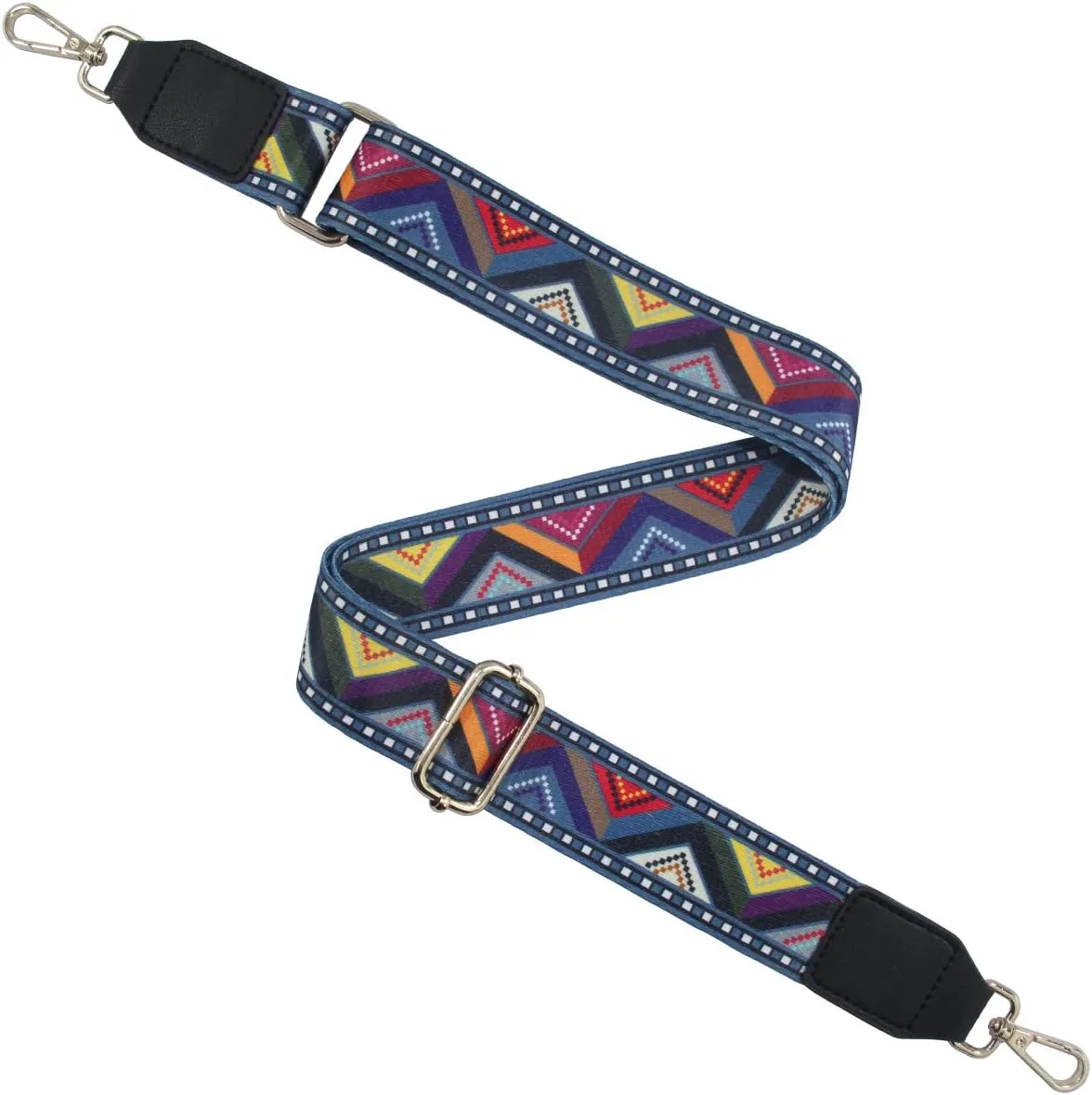 Duwi Wide Handbag&Purse Strap Jacquard Woven Guitar Style Multicolor Replacement Strap Canvas Adjustable Crossbody Bag Strap