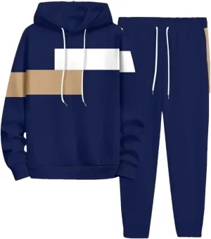 Dvbfufv Men's Casual Tracksuit Set Long Sleeve Drawstring Hoodies  Jogging Pants Set Gym Running Suits