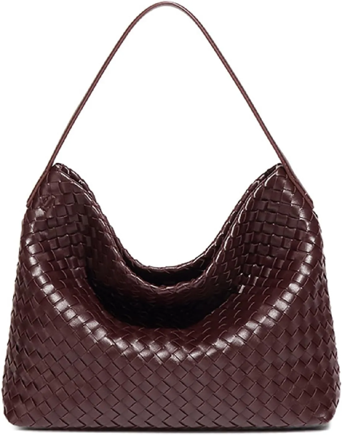 Dyalsa Woven Vegan Leather Tote Bag For Women Crossbody Shoulder Bag Large Hobo Handbags Female Satchel Messenger Bag AL-018CF, Ab-coffee