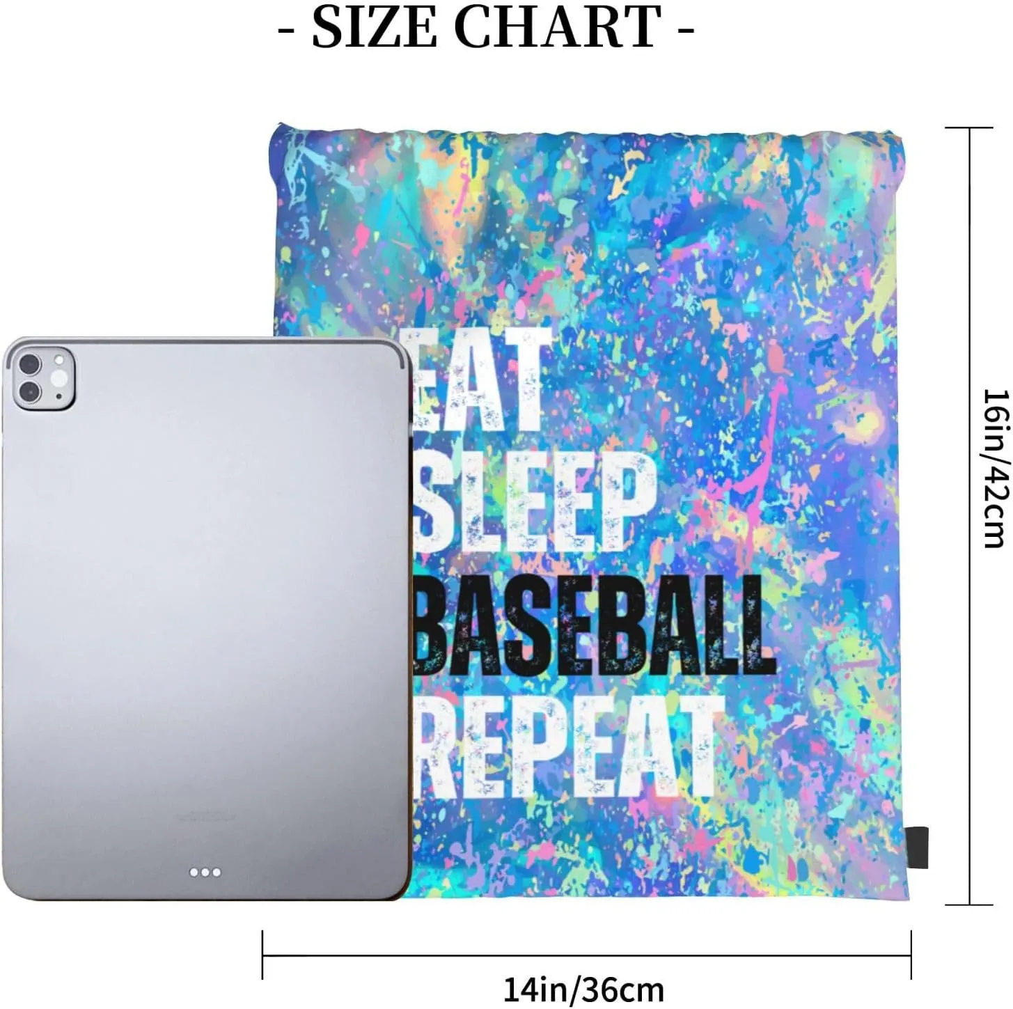 Eat Sleep Baseball Repeat Drawstring Backpack Gym String Bag Sports Drawstring Sackpack For Women Men