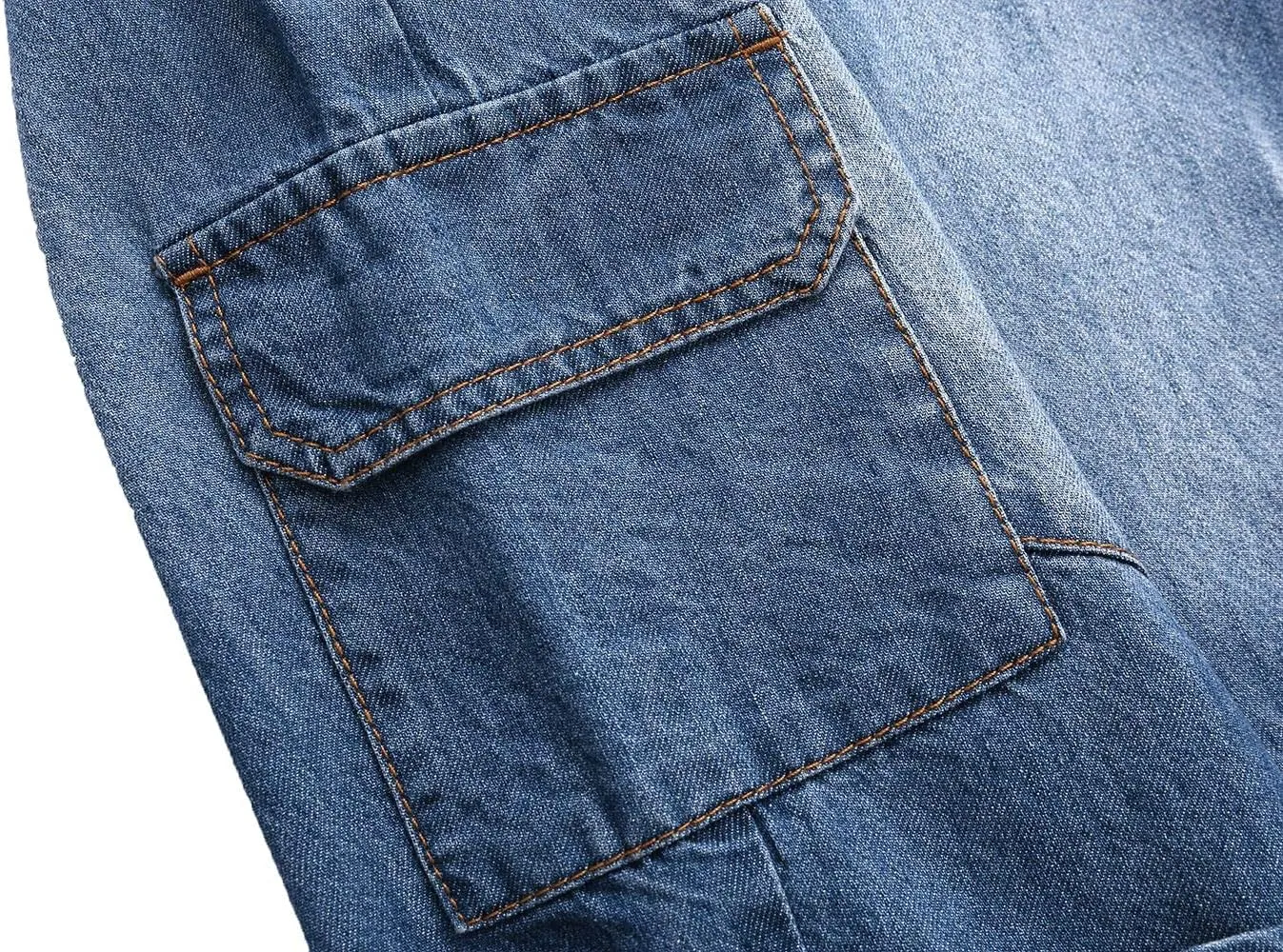 Echiondon Boy Jean Shorts Stretch Denim Shorts Pull on Elastic Shorts
