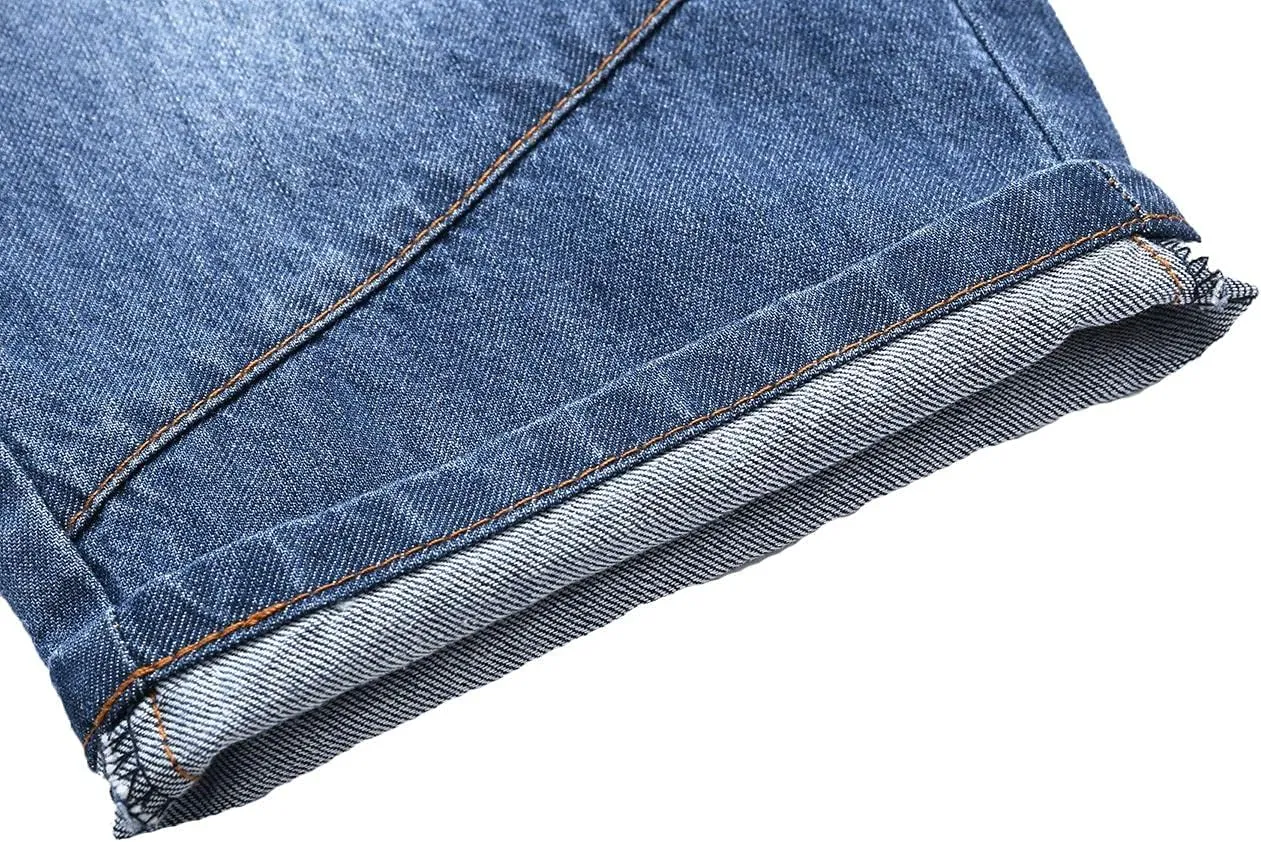 Echiondon Boy Jean Shorts Stretch Denim Shorts Pull on Elastic Shorts