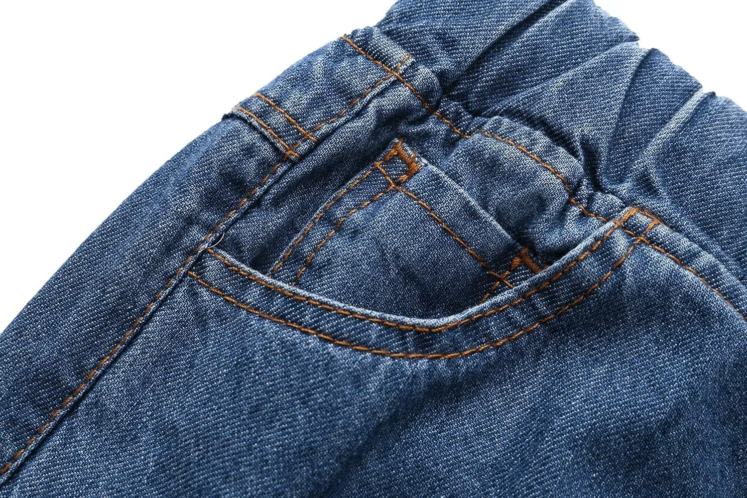Echiondon Boy Jean Shorts Stretch Denim Shorts Pull on Elastic Shorts
