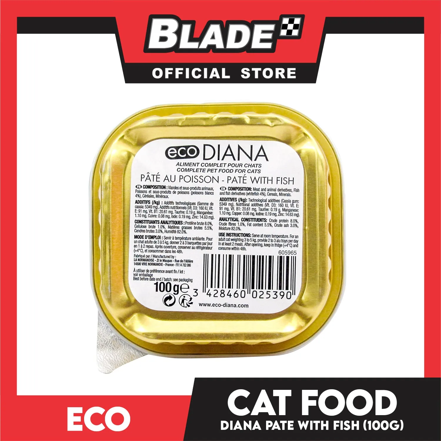 Eco Diana Chunks And Pate With Fish 100g Cat Wet Food