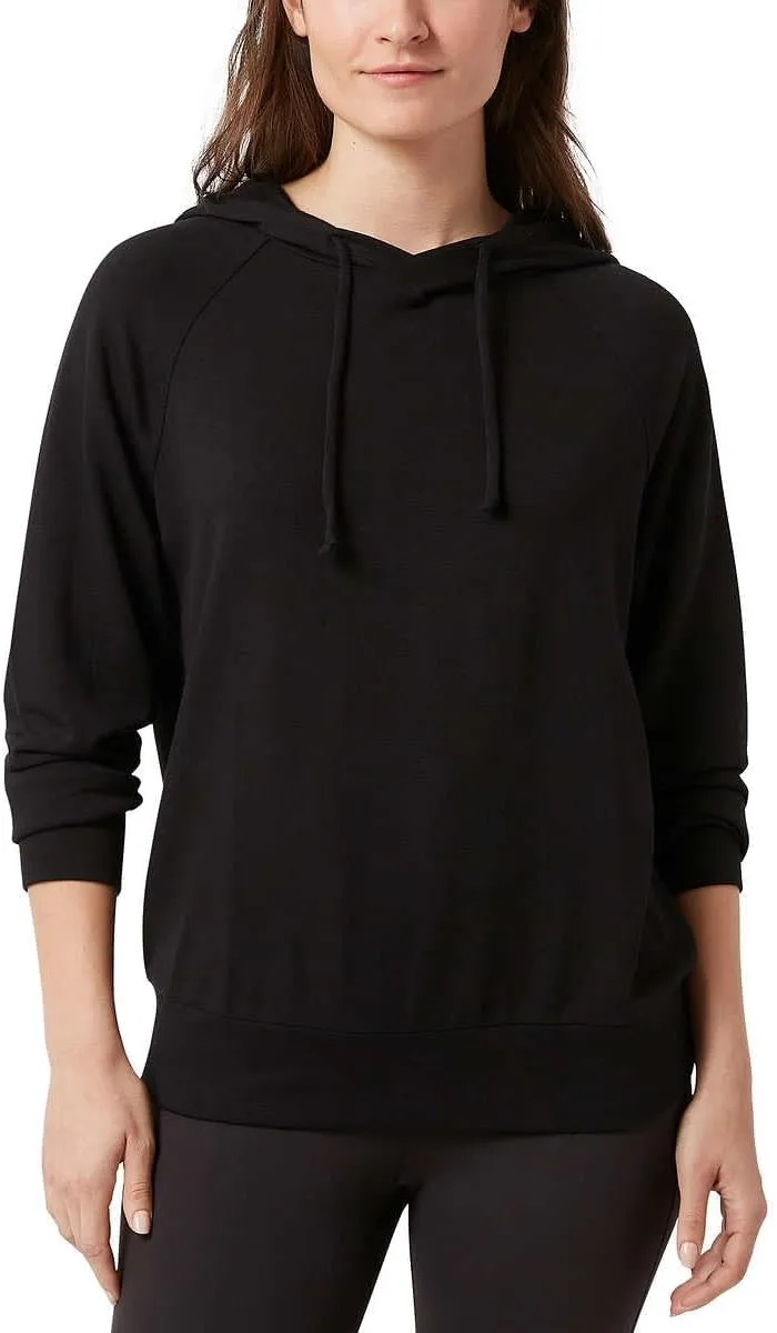 Eddie Bauer Women Hoodie with Drawstring Soft Fabric Relaxed Fit (Black, XL)