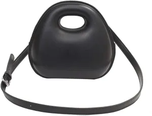 Egg shell bag for women fashion small round bag niche unique egg shell crossbody bag handbag shoulder bag (Black)