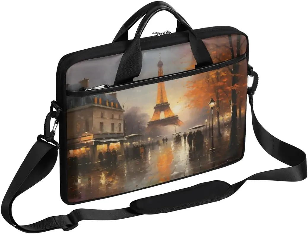 Eiffel Tower Spring Flowers 15 Inch Laptop Bag Laptop Shoulder Bag Computer Cases for Laptops or Tablets