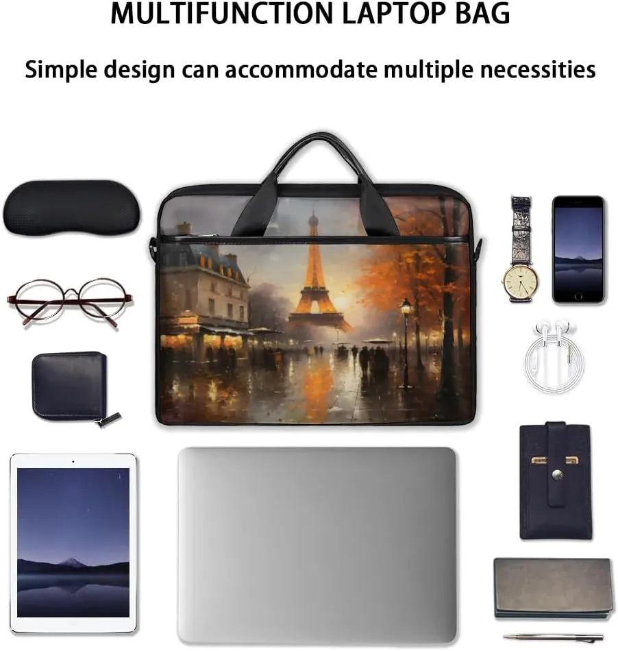 Eiffel Tower Spring Flowers 15 Inch Laptop Bag Laptop Shoulder Bag Computer Cases for Laptops or Tablets