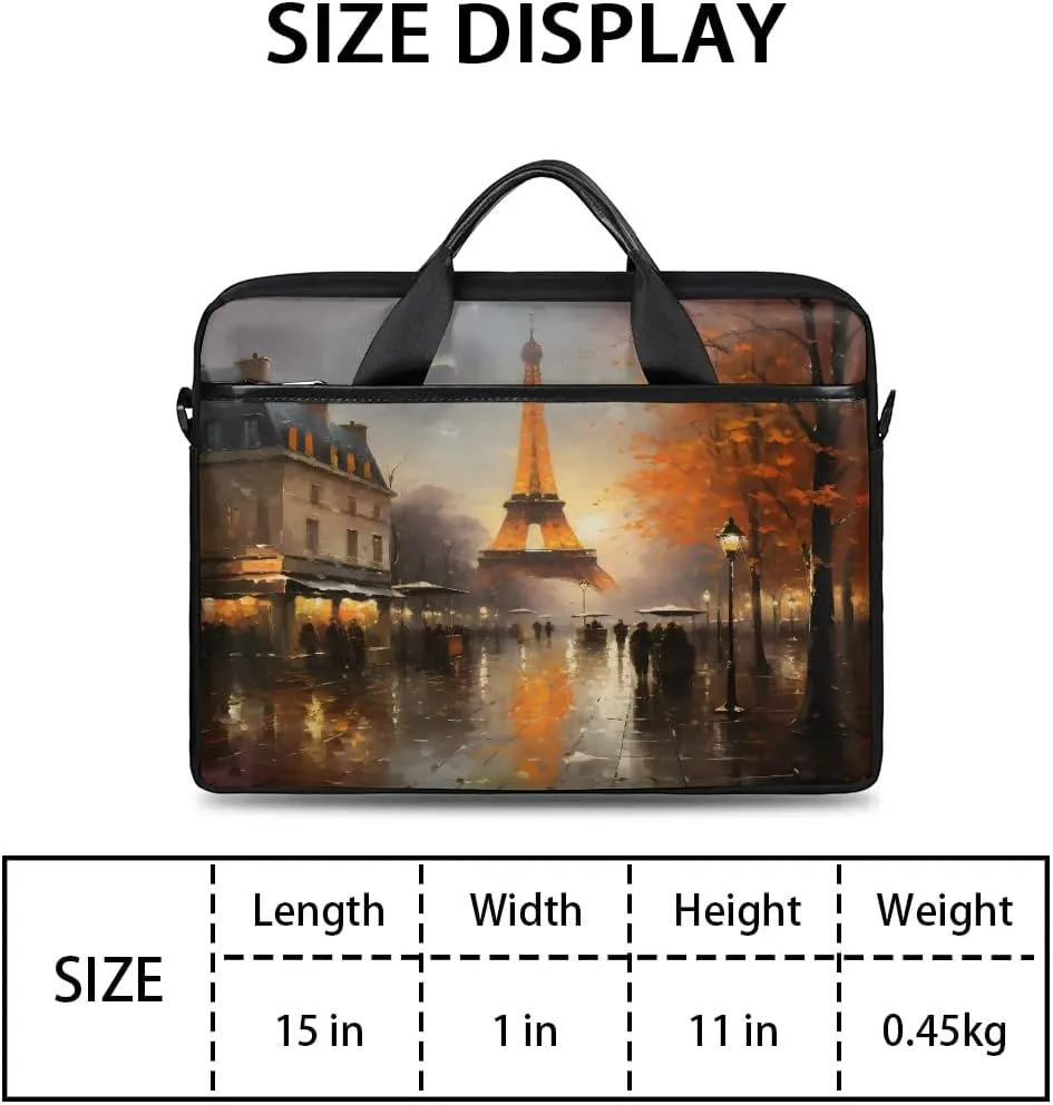 Eiffel Tower Spring Flowers 15 Inch Laptop Bag Laptop Shoulder Bag Computer Cases for Laptops or Tablets