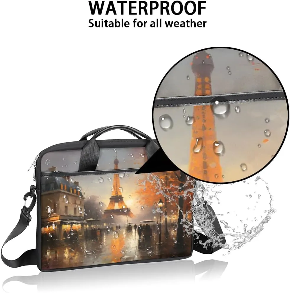Eiffel Tower Spring Flowers 15 Inch Laptop Bag Laptop Shoulder Bag Computer Cases for Laptops or Tablets