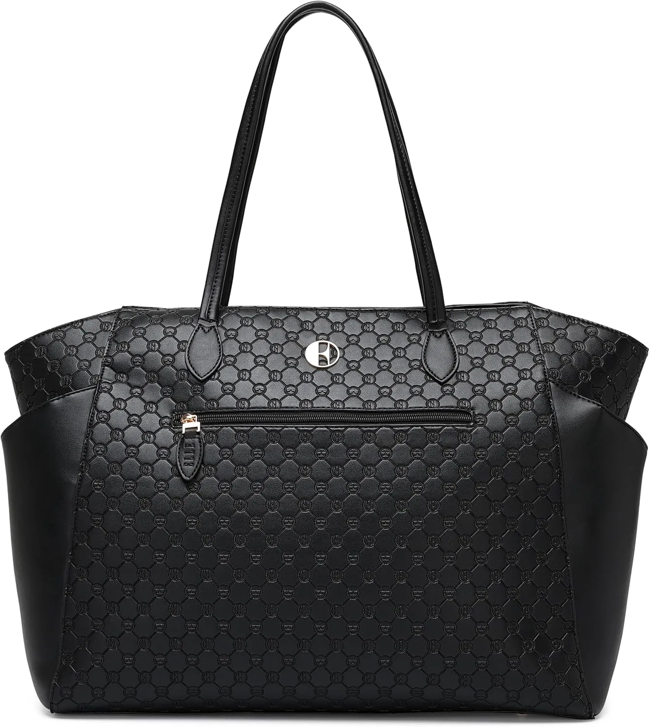 ELLE Compass 32L Vegan Leather Monogram Weekender Tote Bag
