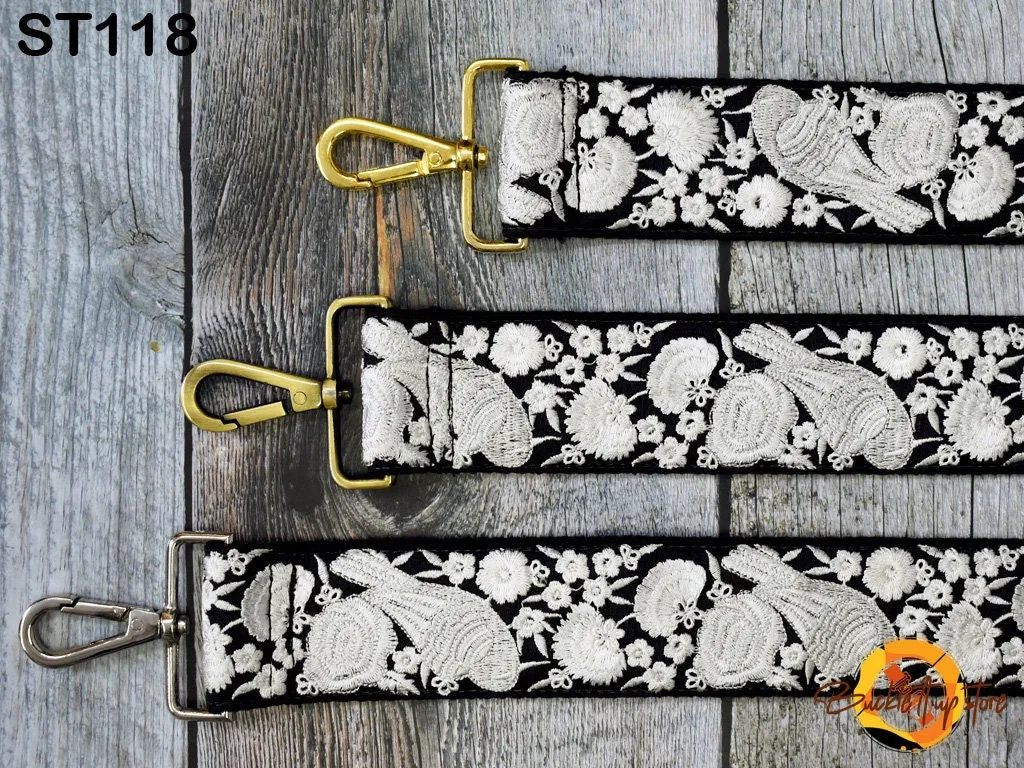 Embroidered Camera Strap Crossbody Strap for Purses Adjustable Handbag Boho Bag Strap Embroidery Replacement Strap Guitar Strap Gift for her