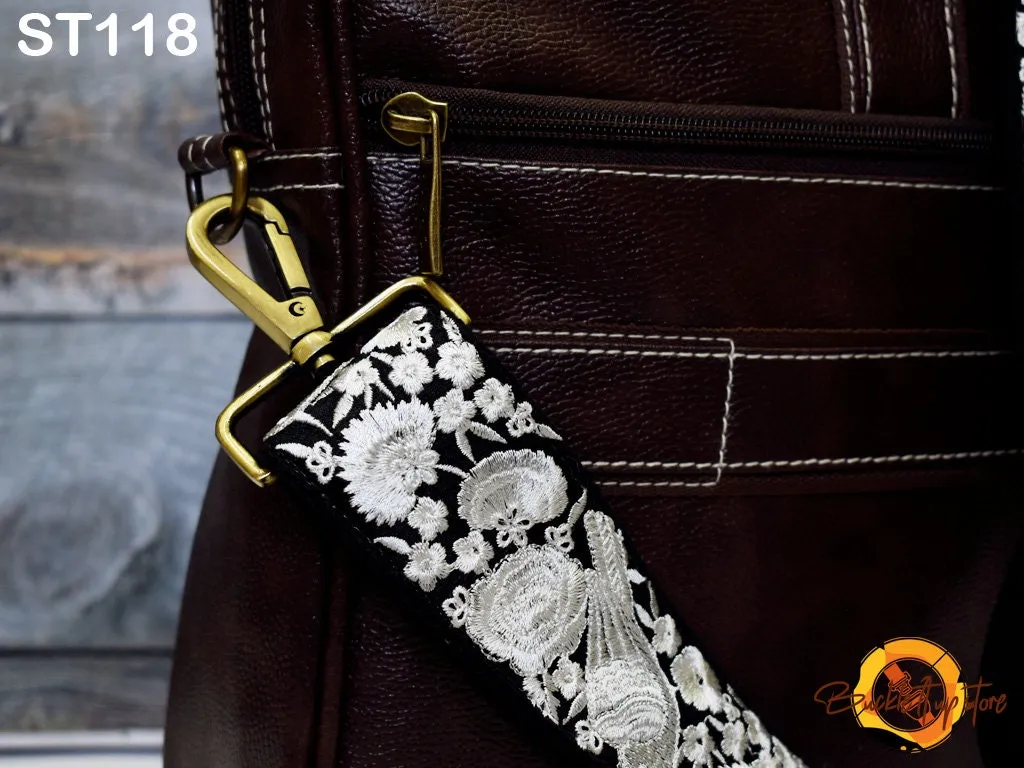 Embroidered Camera Strap Crossbody Strap for Purses Adjustable Handbag Boho Bag Strap Embroidery Replacement Strap Guitar Strap Gift for her