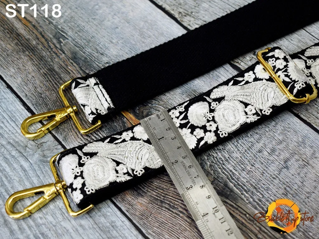 Embroidered Camera Strap Crossbody Strap for Purses Adjustable Handbag Boho Bag Strap Embroidery Replacement Strap Guitar Strap Gift for her