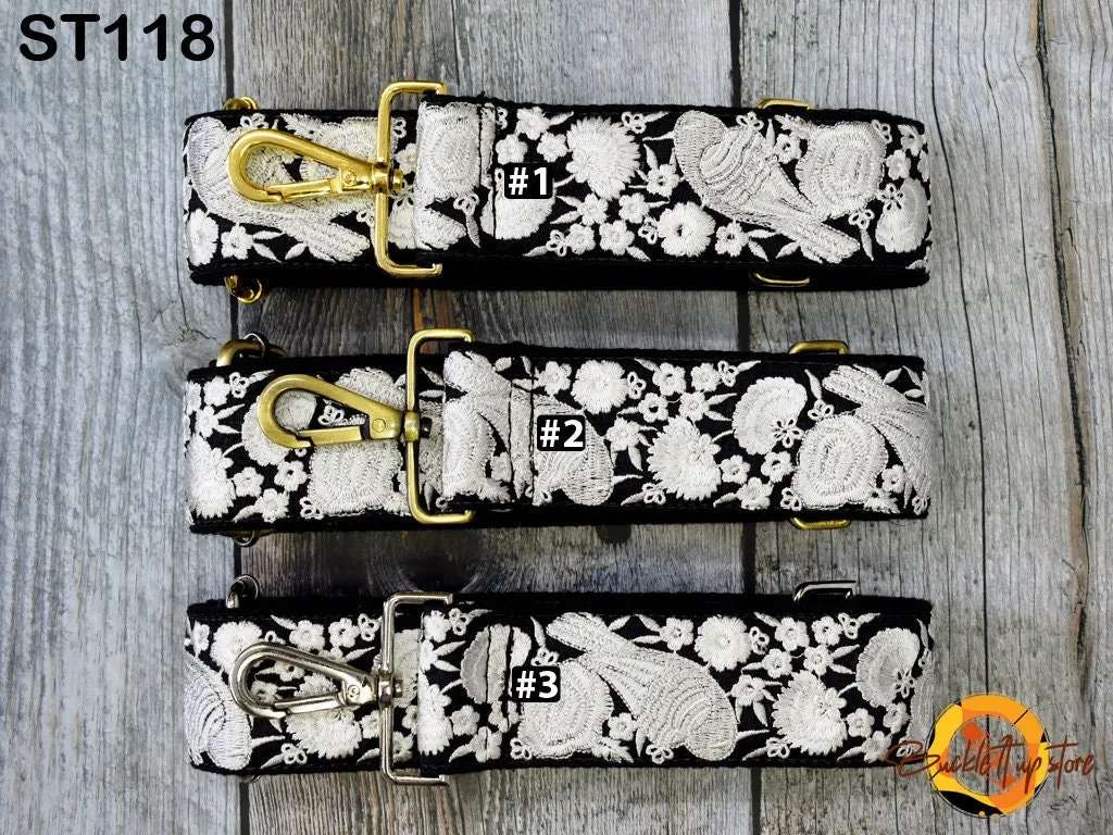 Embroidered Camera Strap Crossbody Strap for Purses Adjustable Handbag Boho Bag Strap Embroidery Replacement Strap Guitar Strap Gift for her