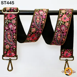 Embroidered Purse Strap Crossbody Strap for Purses Handbag Boho Bag Strap Floral Embroidery Replacement Strap Boho Guitar Strap Gift for her