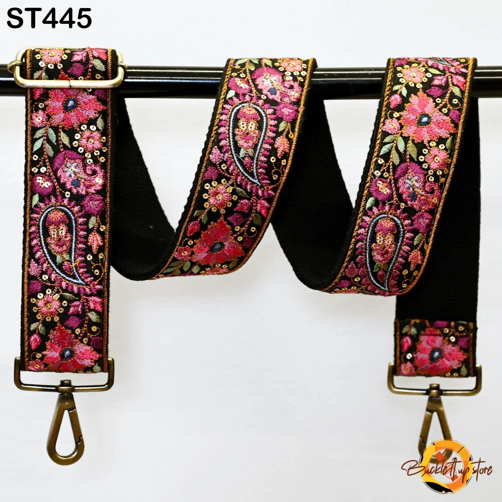 Embroidered Purse Strap Crossbody Strap for Purses Handbag Boho Bag Strap Floral Embroidery Replacement Strap Boho Guitar Strap Gift for her