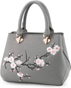 Embroidery Women Top Handle Satchel Handbags Shoulder Bag Tote Purse Messenger Bags Crossbody Bag