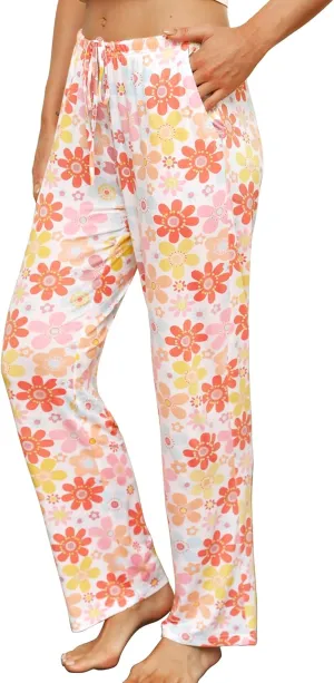 ENJOYNIGHT Women Cotton Lounge Pants Comfy Pajama Bottoms With Pockets&Drawstring